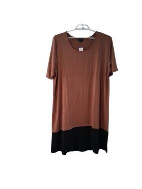 J Jill Wearever Collection nwt dress womens 3X Cognac Black